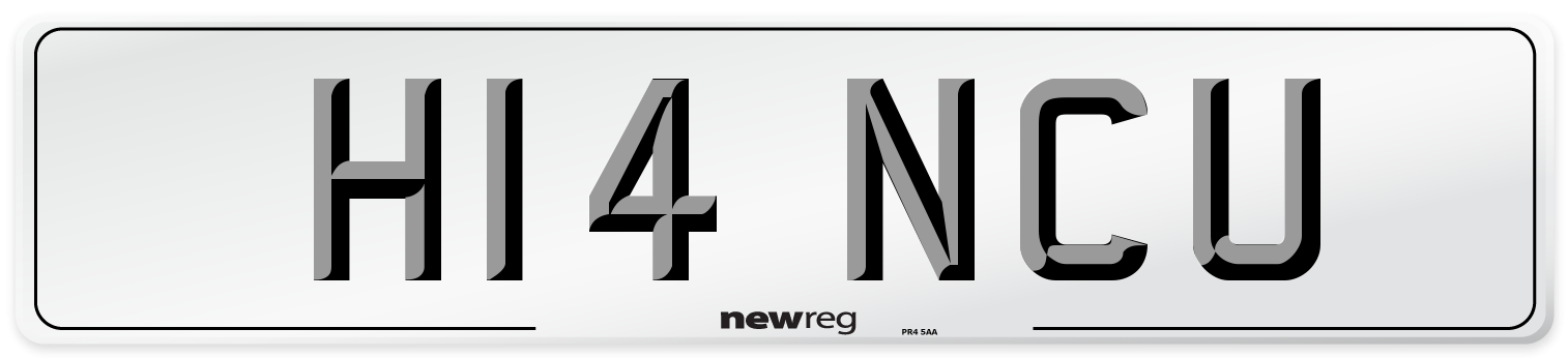 H14 NCU Number Plate from New Reg